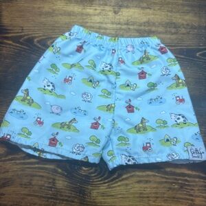 Farm Pattern Blue Shorts‎ Size 3T